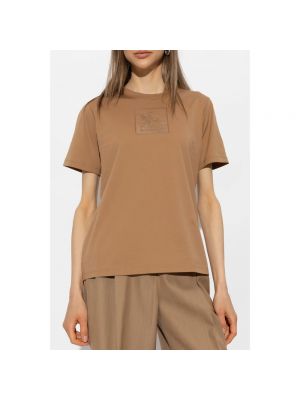 Camiseta con bordado Burberry marrón