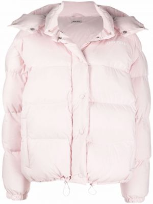 Pernata jakna Miu Miu ružičasta
