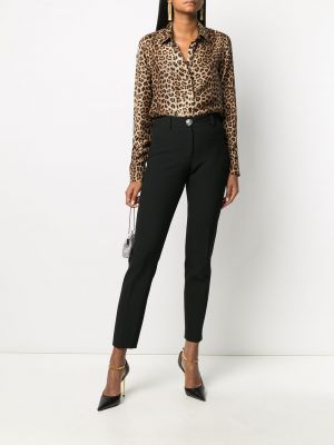 Raštuota šilkinė marškiniai leopardinė Philipp Plein