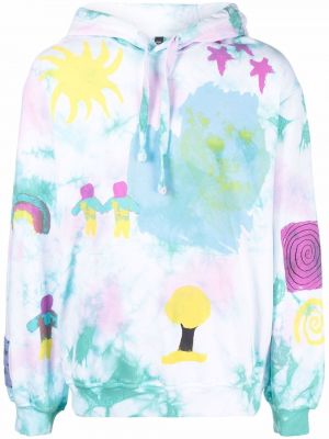 Tie dye genser med print Mcq blå