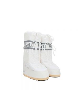 Stivali da neve di nylon con stampa Moon Boot bianco