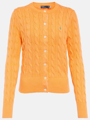 Βαμβακερή ζακέτα Polo Ralph Lauren πορτοκαλί