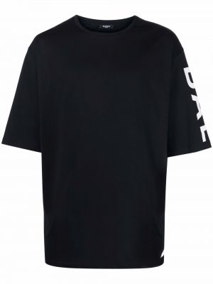 Oversized majica s potiskom Balmain črna