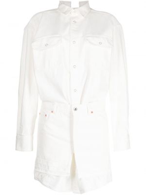 Biała sukienka koszulowa Sacai
