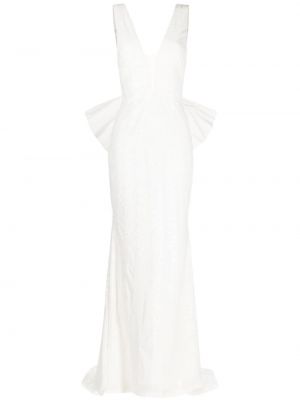 Večerní šaty s mašlí Rebecca Vallance bílé