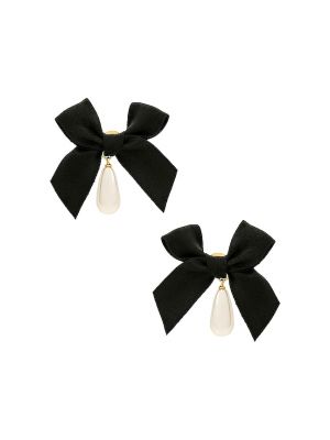 Boucles d'oreilles avec noeuds avec perles Petit Moments noir