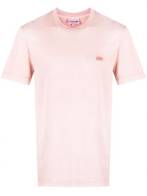 Tričko s výšivkou Lacoste ružová