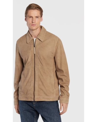Giacca di pelle Casual Friday beige