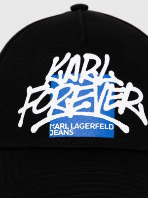 Pamučna kapa Karl Lagerfeld Jeans crna