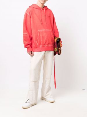 Sudadera con capucha con bordado Helmut Lang rojo