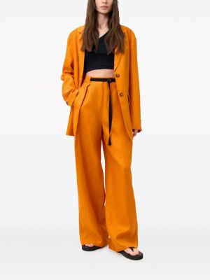 Lněné rovné kalhoty 12 Storeez oranžové