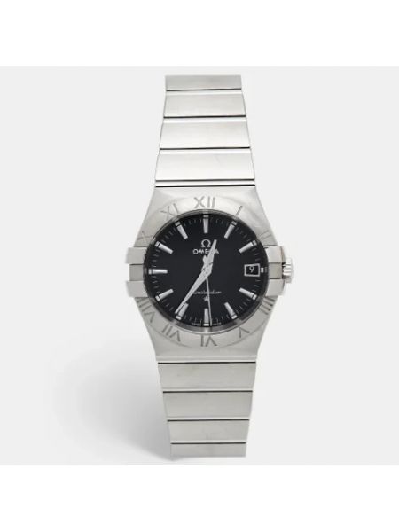 Relojes de acero inoxidable retro Omega Vintage negro