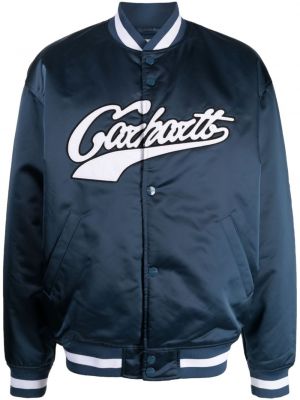 Giacca bomber a righe con stampa Carhartt Wip blu