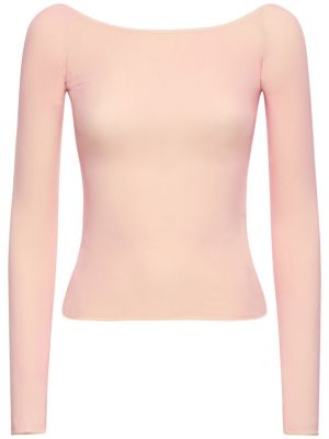 Průsvitný top jersey Mm6 Maison Margiela růžový