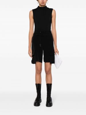 Shorts cargo en coton avec poches Yohji Yamamoto noir