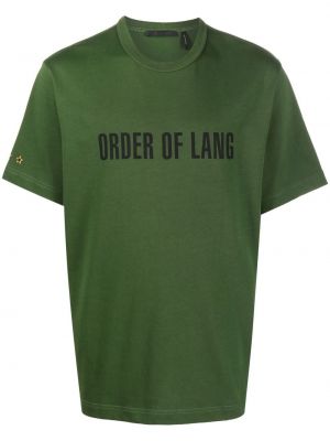 Памучна тениска с принт Helmut Lang зелено