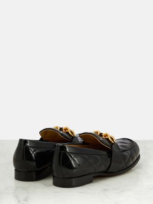 Prošívané kožené loafers Bottega Veneta černé