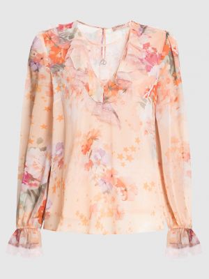 Блуза в квіточку з принтом Twin-set бежева