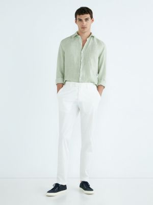 Pantalones chinos slim fit Brooksfield blanco