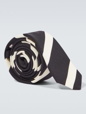 Jedwabny krawat wełniany Valentino Garavani czarny
