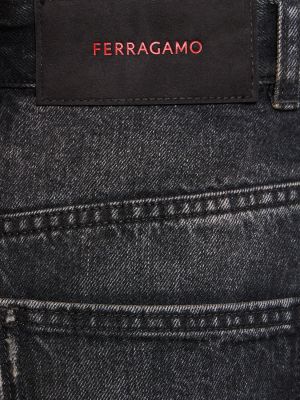 Kõrge vöökohaga sirged teksapüksid Ferragamo must