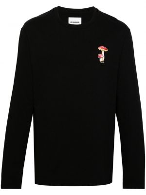 Sweatshirt mit stickerei aus baumwoll Jil Sander schwarz