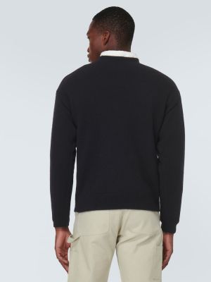 Jersey de cachemir de tela jersey con estampado de cachemira Auralee negro