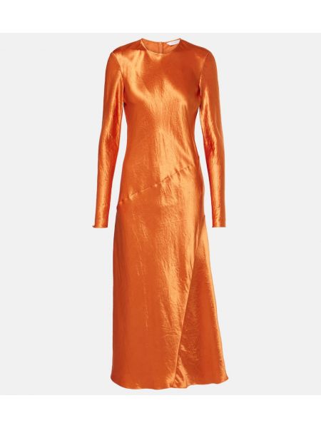 Satin maxi kjole Max Mara orange