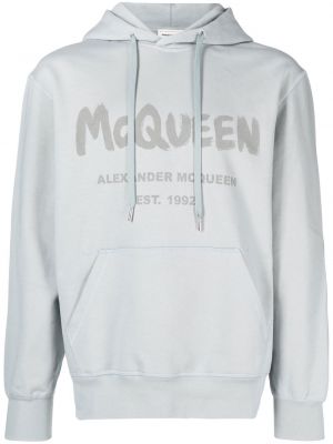 Raštuotas džemperis su gobtuvu Alexander Mcqueen pilka