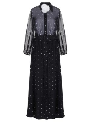 Черное шелковое коктейльное платье Yanina