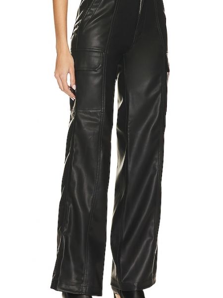 Pantaloni cargo di pelle baggy di ecopelle Hudson Jeans nero