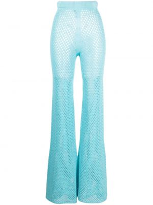Прозрачни памучни панталон Laneus синьо