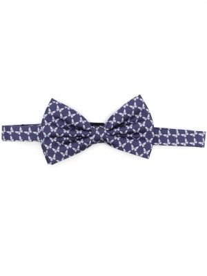 Svilena kravata s mašnom s printom Lady Anne plava