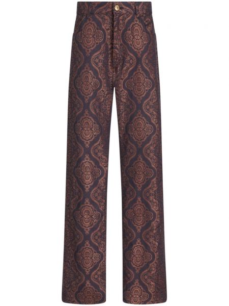 Žakárové džínsy s rovným strihom s paisley vzorom Etro