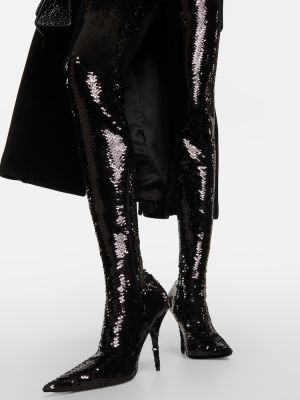 Leggings con lentejuelas Balenciaga negro
