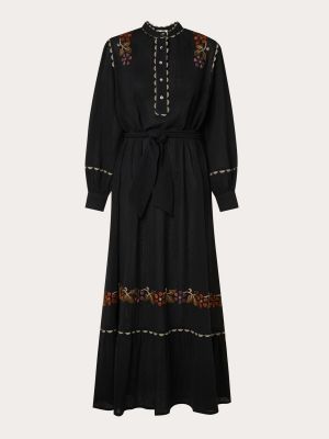 Vestido largo de algodón Antik Batik negro