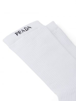Ponožky s potiskem Prada bílé