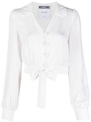 Копринена блуза Moschino бяло