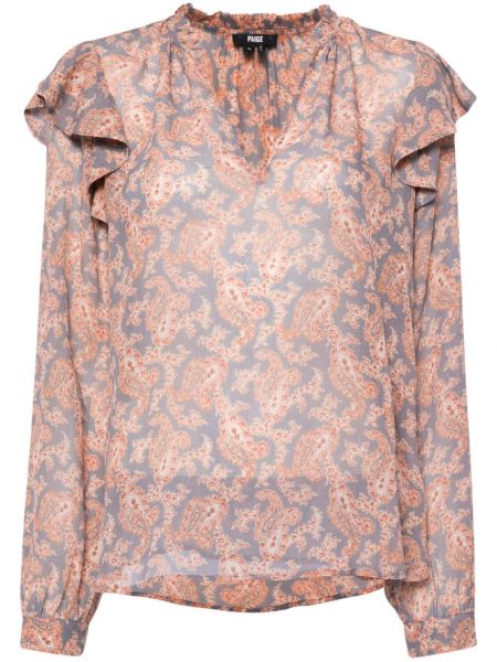 Svilena bluza s printom s paisley uzorkom Paige