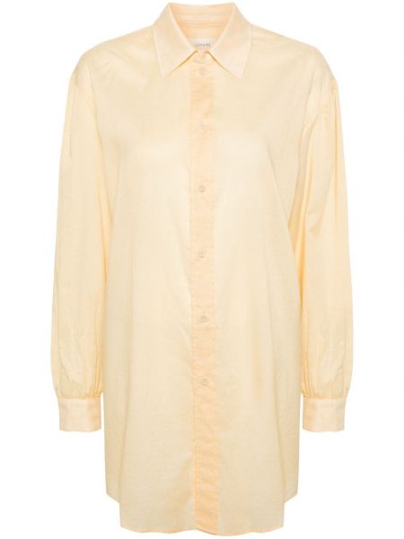 Caurspīdīgs kokvilnas krekls Lemaire dzeltens