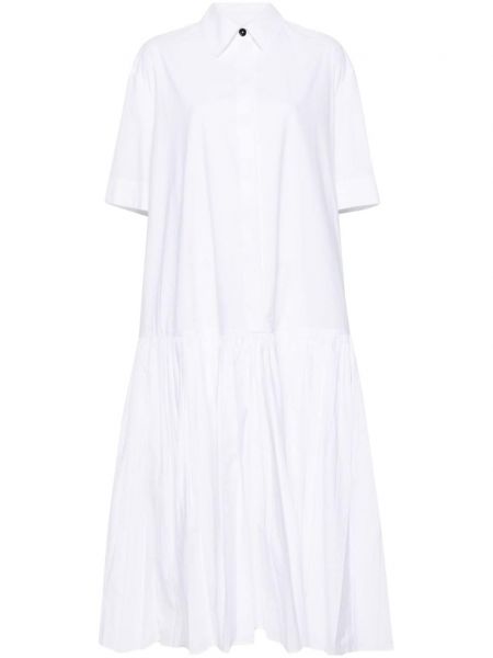 Bavlnené košeľové šaty Jil Sander biela