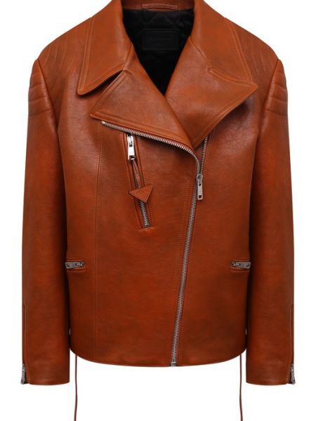 Кожаная куртка Prada коричневая