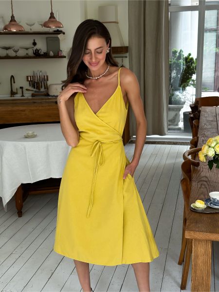 Бавовняна сукня міді Прованс жовта
