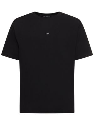Βαμβακερή μπλούζα από ζέρσεϋ A.p.c. μαύρο