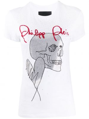 T-shirt con cristalli Philipp Plein bianco