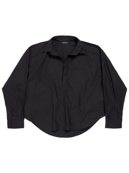 Памучна блуза Balenciaga черно