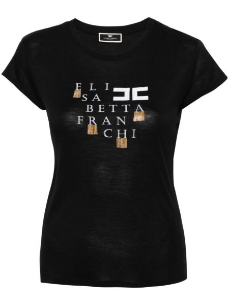 Marškinėliai Elisabetta Franchi juoda