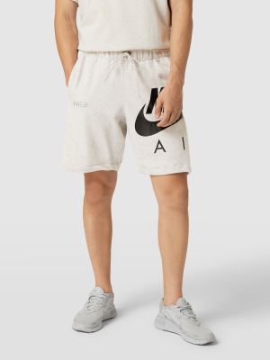 Dzianinowe szorty z nadrukiem Nike białe