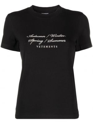 Koszulka z nadrukiem Vetements czarna