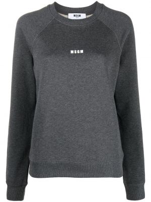 Bomull brodert sweatshirt Msgm grå